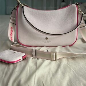 Kate Spade White and Pink Shoulder Bag